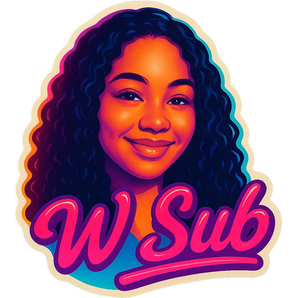 Smiling add the words W Sub in pink emoji