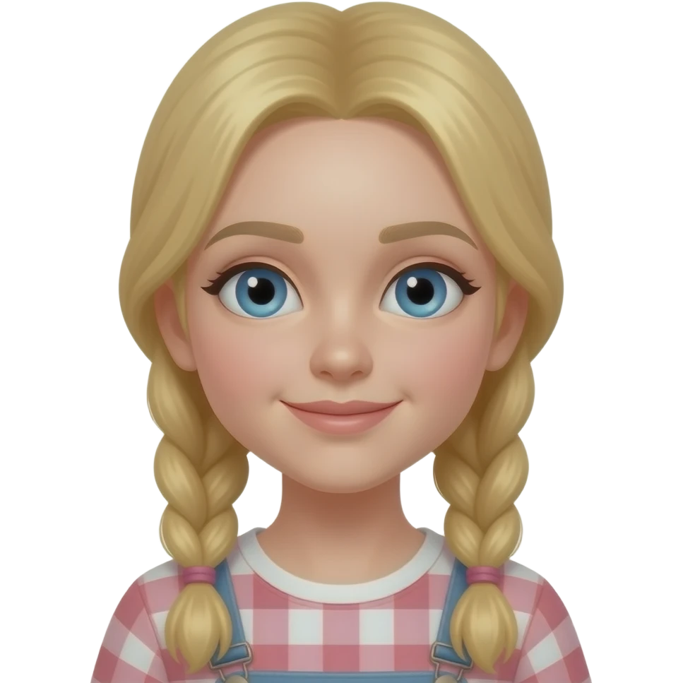 Blond girl med braids, blue eyes and an icecream emoji