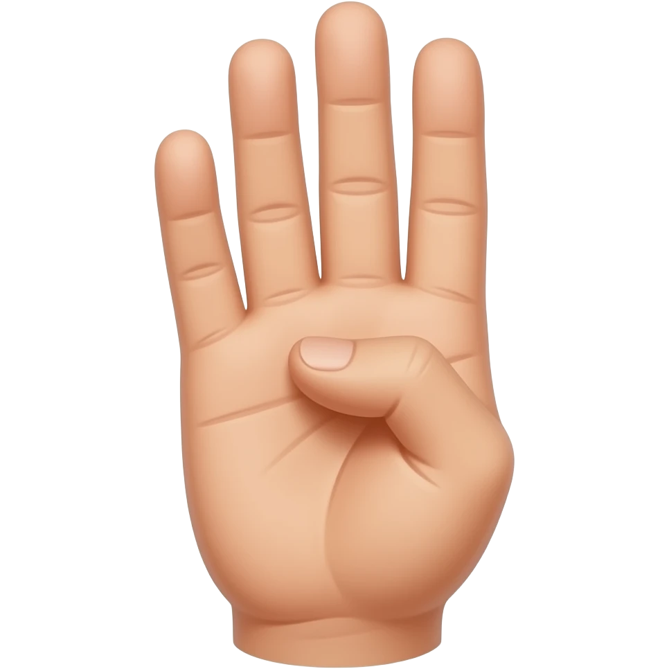 fold the second and fourth finger into the palm emoji