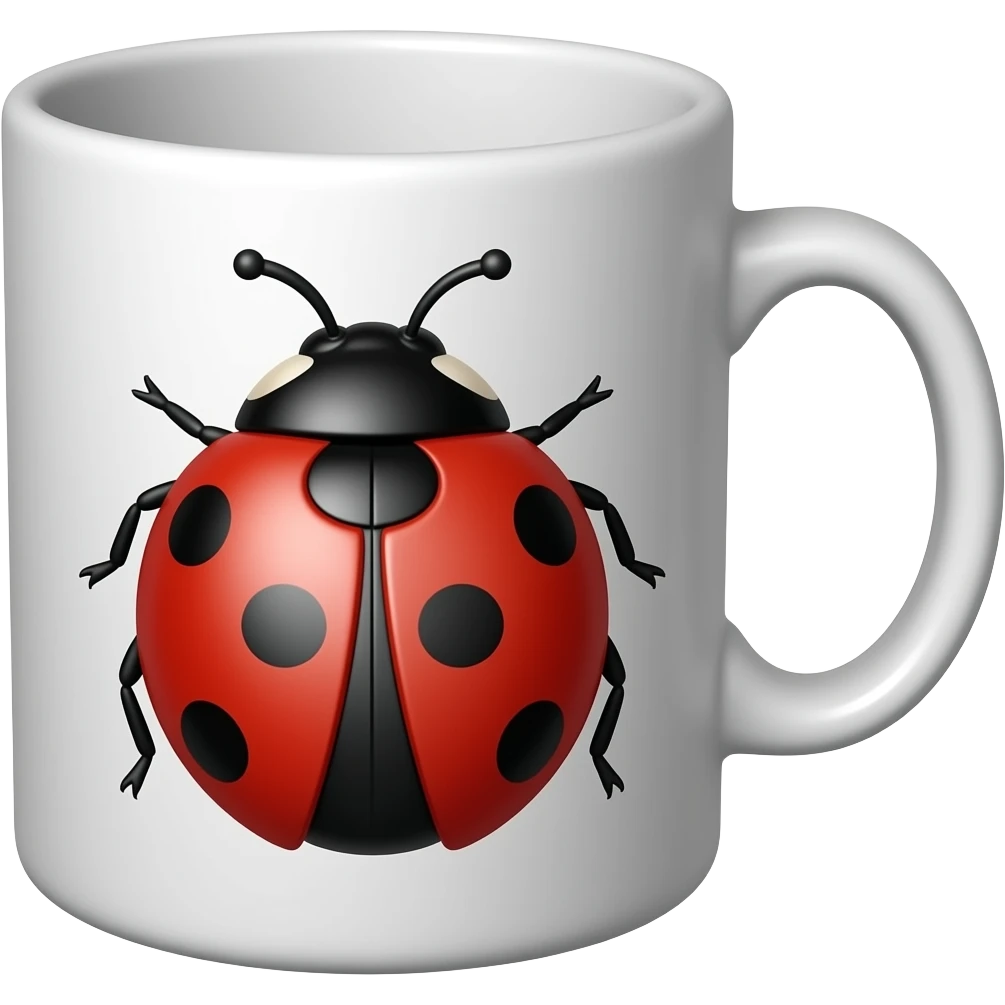A mug with a ladybug on it emoji