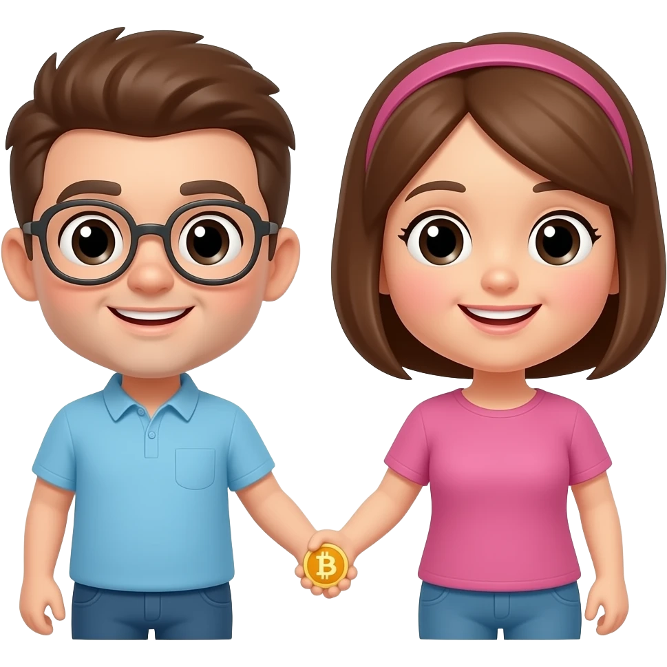 FRIENDS EMOJI WITH SMALL BITCOIN ICON emoji