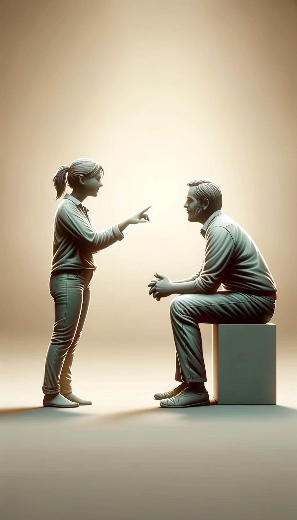 una persona parla e un altra persona di spalle lo ascolta, il significato dell'immagine è cheù dalle parole si capisce il valore della persona, immagine iperrealistica 4k, sfondo chiaro emoji