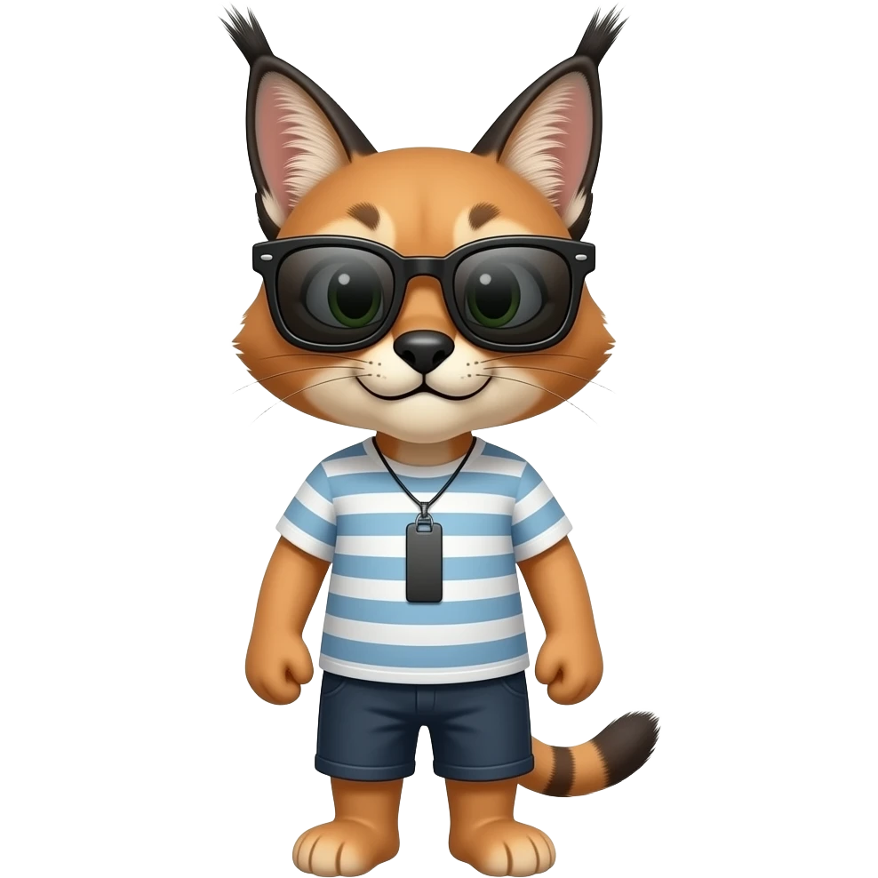 Caracal Floppa wearing sunglasses emoji