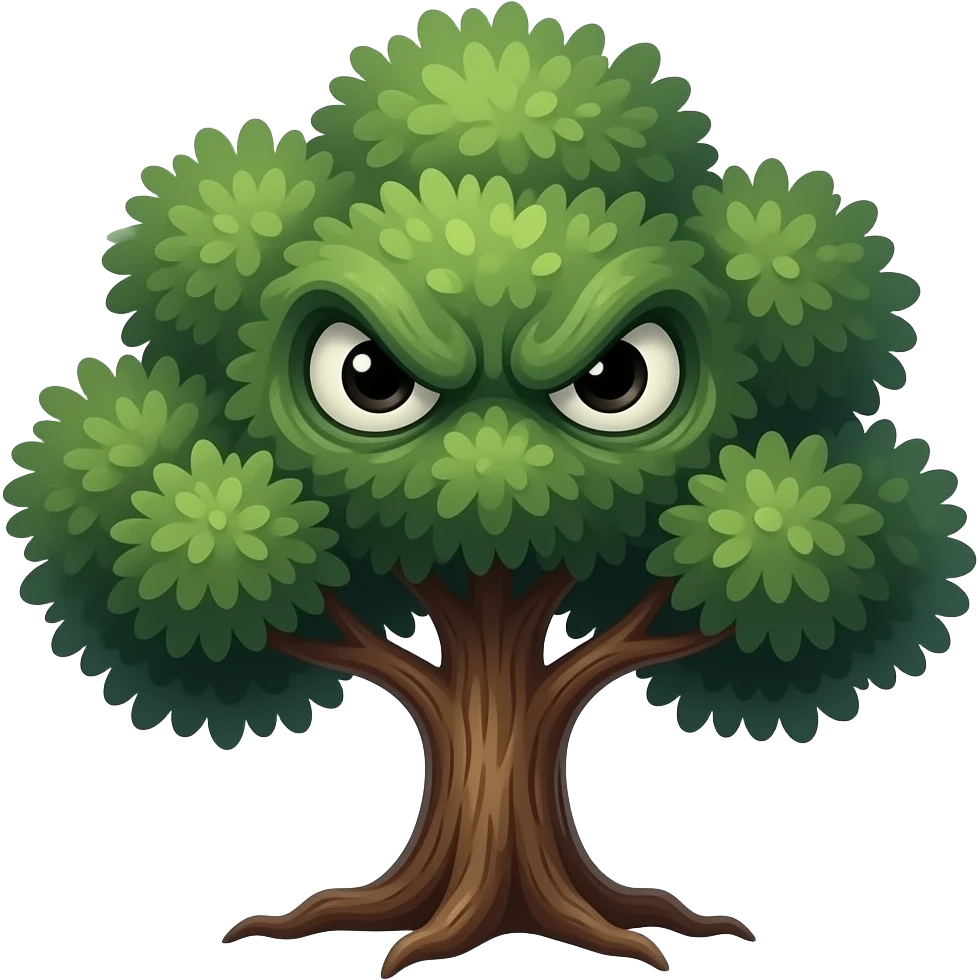 evil tree emoji