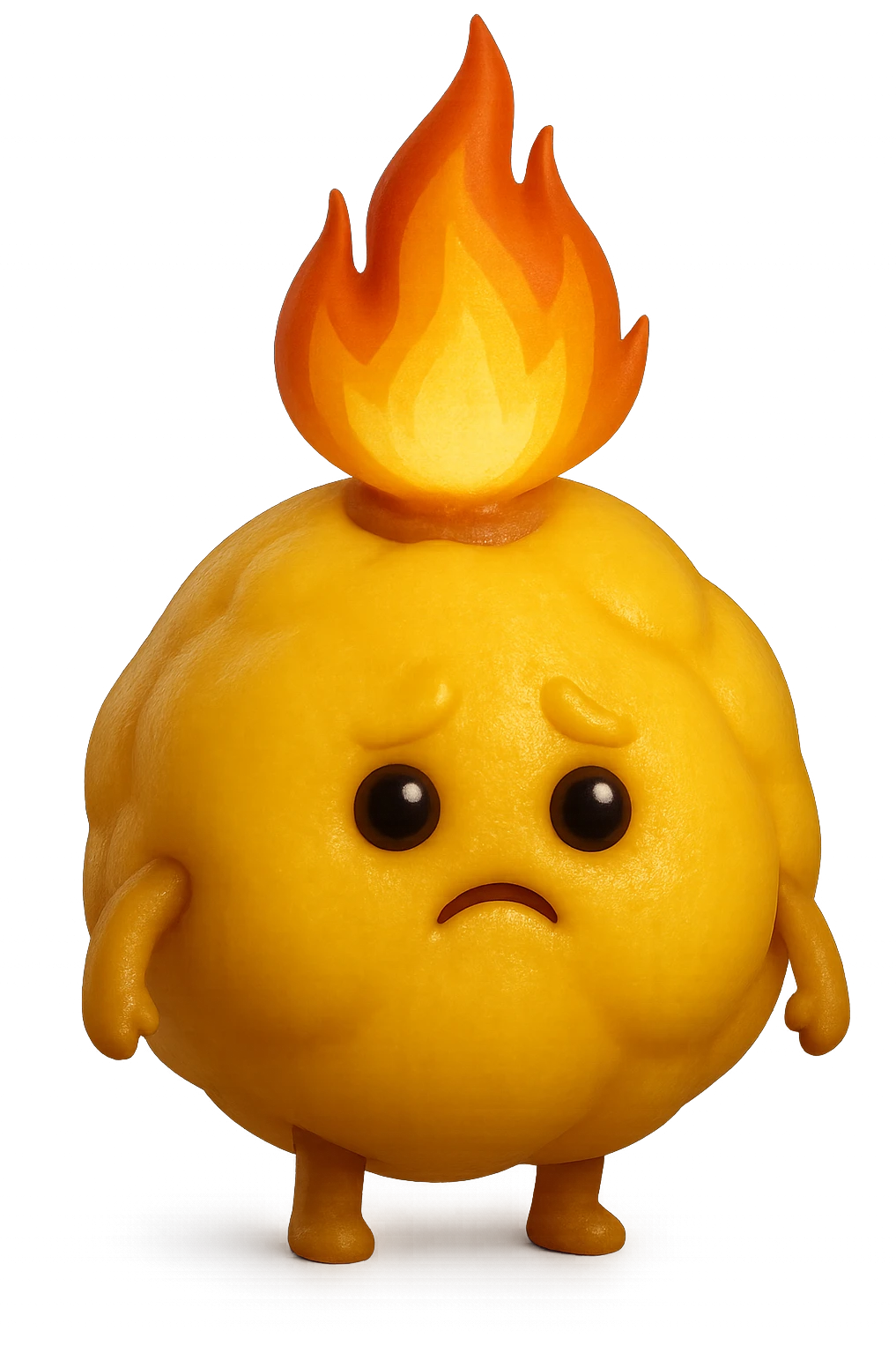 cellula di grasso (adipocita) gialla con fiamma 3d emoji