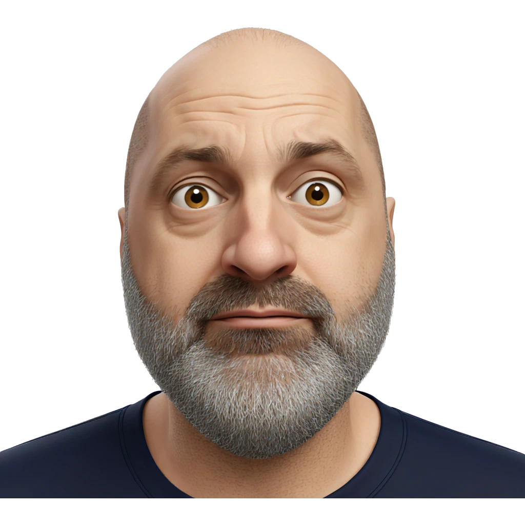 bald man with beard portrait emoji