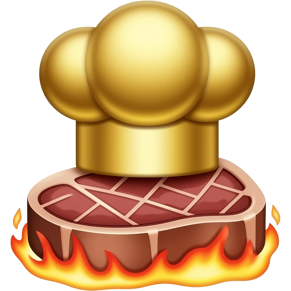 Giúp tôi tạo ra emoji AI cho nhà hàng BeefChef. Hãy tạo ra emoji với giao diện sang trọng emoji