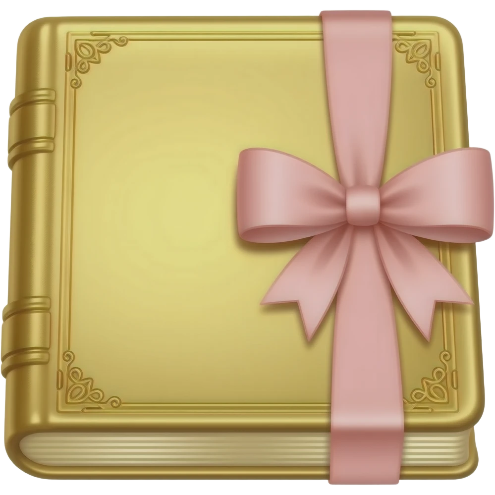 aesthetic gold bible open with a light pink bow in the right page emoji