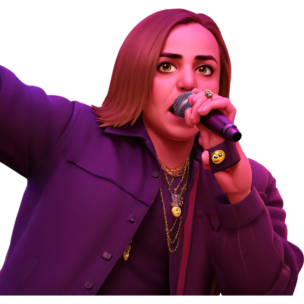 boy with microphone and jewelry emoji