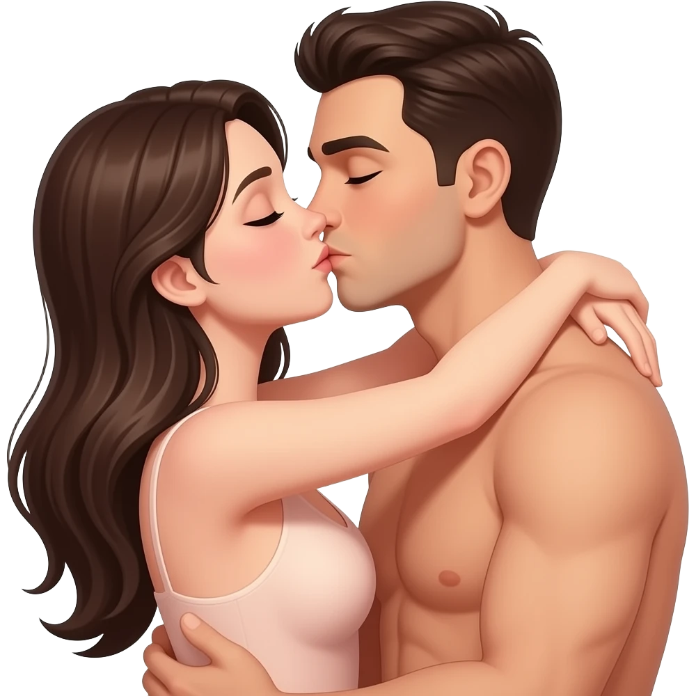 Naked hug kiss emoji
