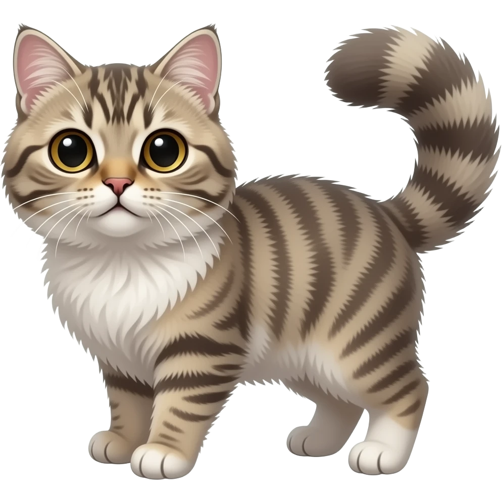 Fuzzy Scottish-Fold-Skookum-Kinkalow-Munchkin-Cat-hybrid emoji
