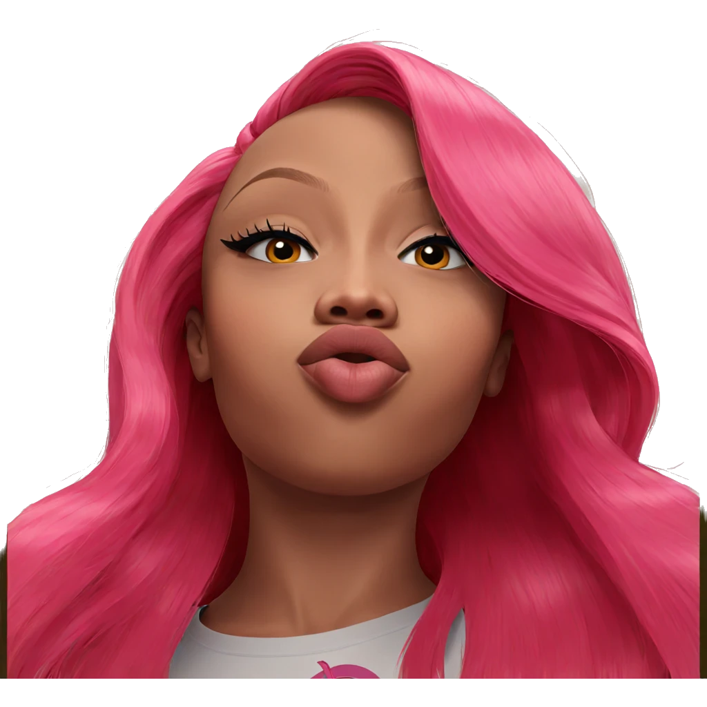 girl with pink hair portrait emoji