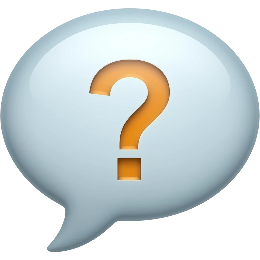 speaking bubble with a question inside emoji