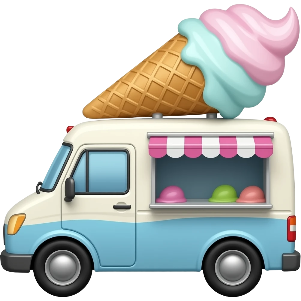 Ice Cream Van hair emoji