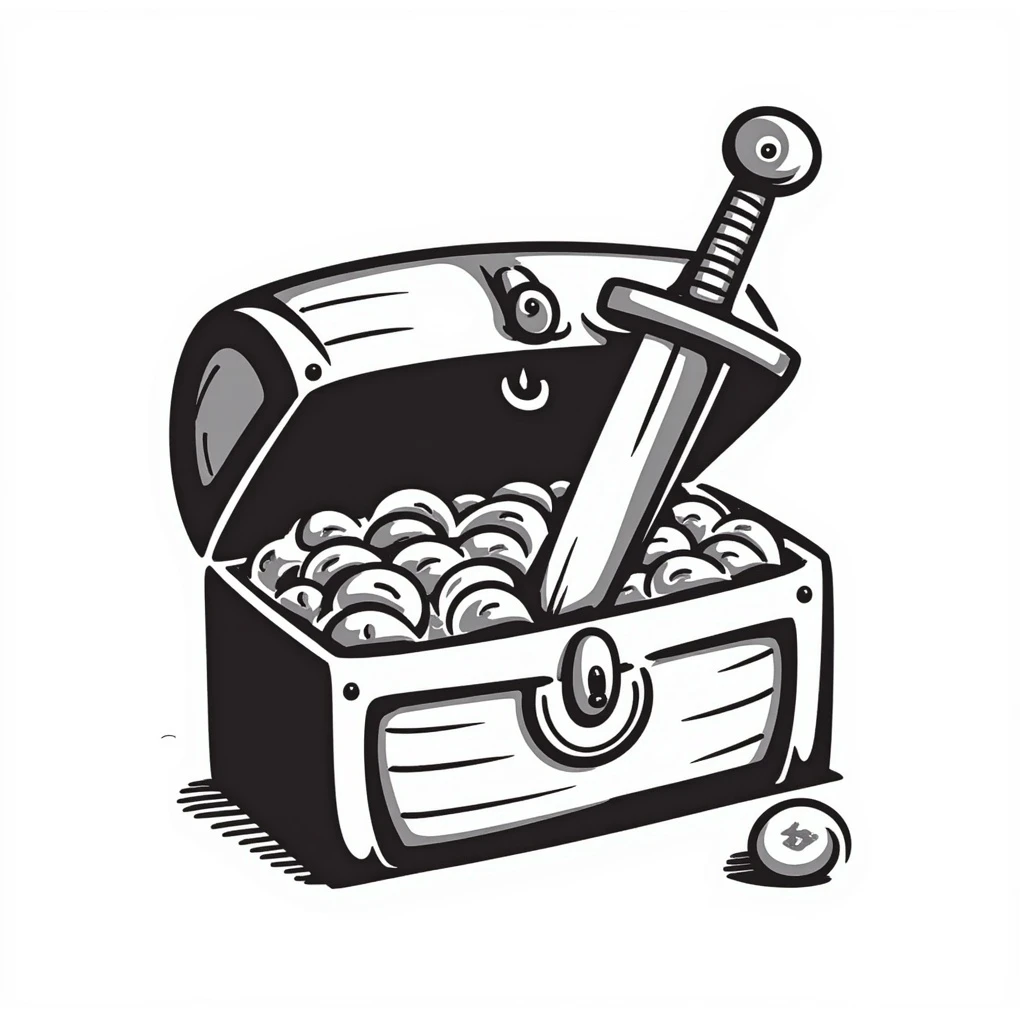 treasure chest, hand drawn doodle style emoji