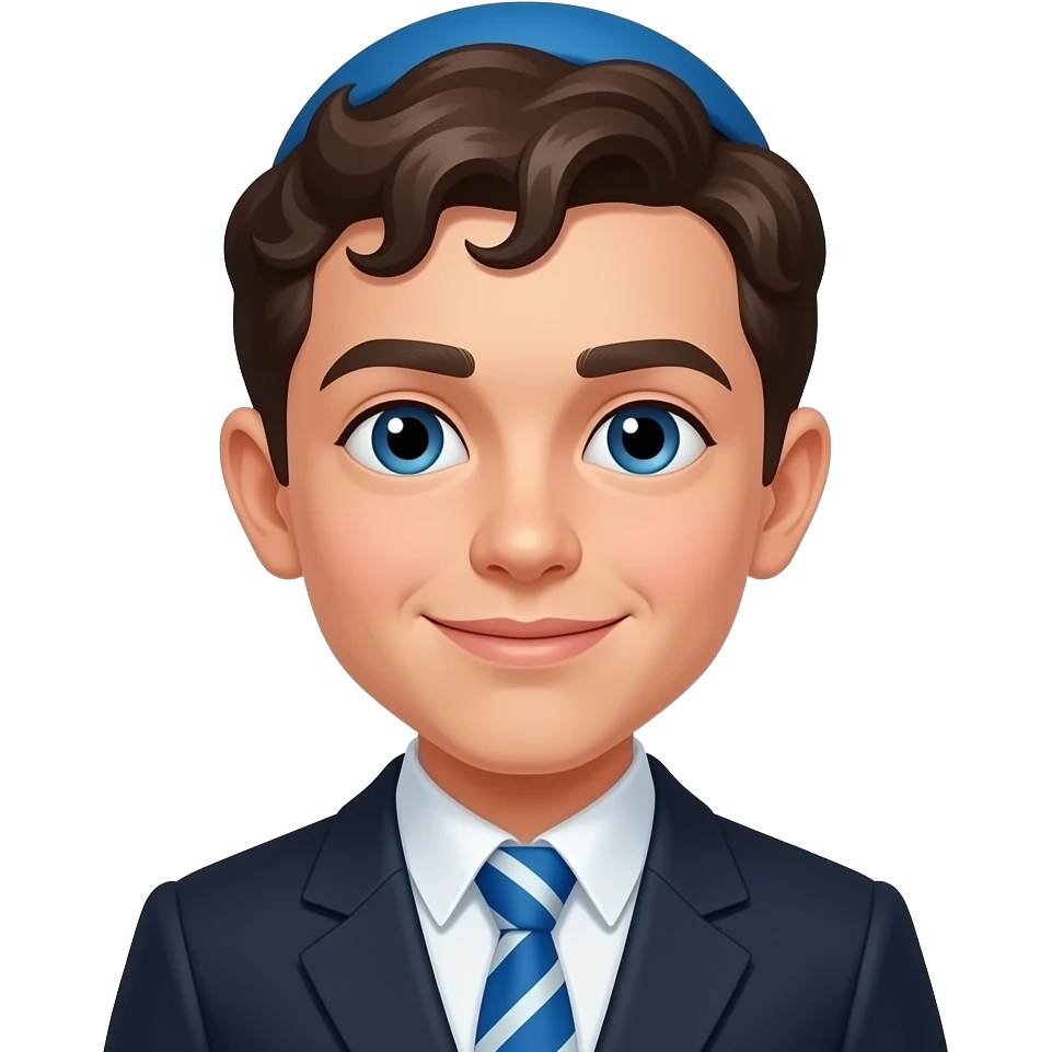 hasidc jowish boy with har carls in front emoji