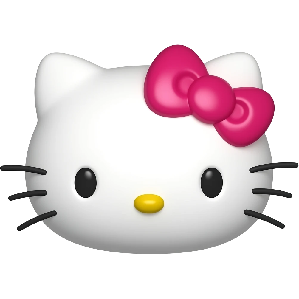 hello kitty face 3d emoji