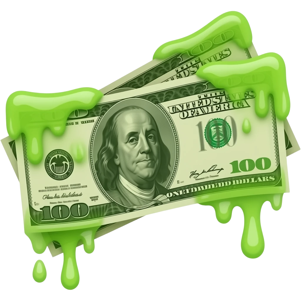 Money with green slime on it emoji
