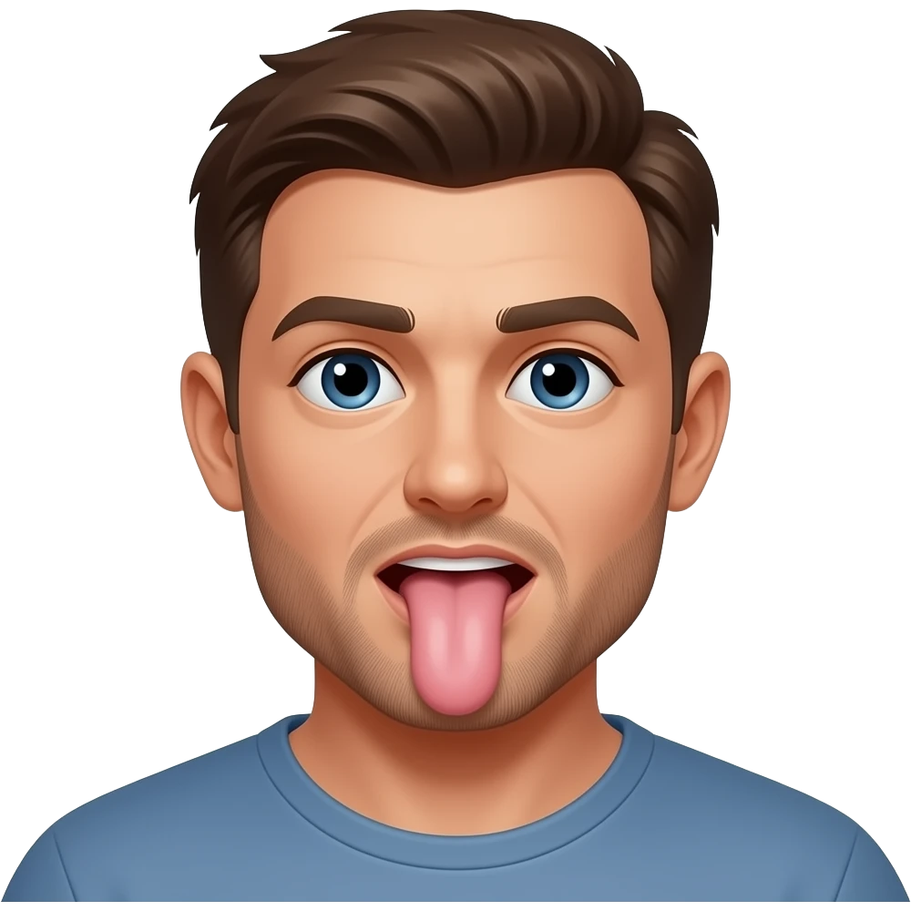 Man sucking a penis emoji