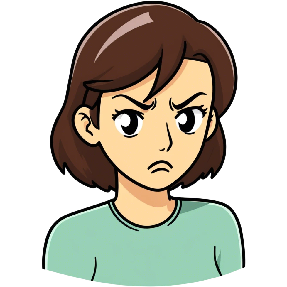 A brunette woman really more disgusted at her bf and tiny bit mad emoji