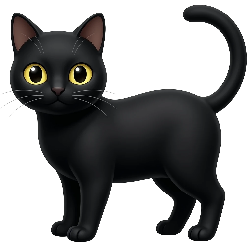Bien, ahora saca el otro gato de tres colores y agrega al gato negro emoji