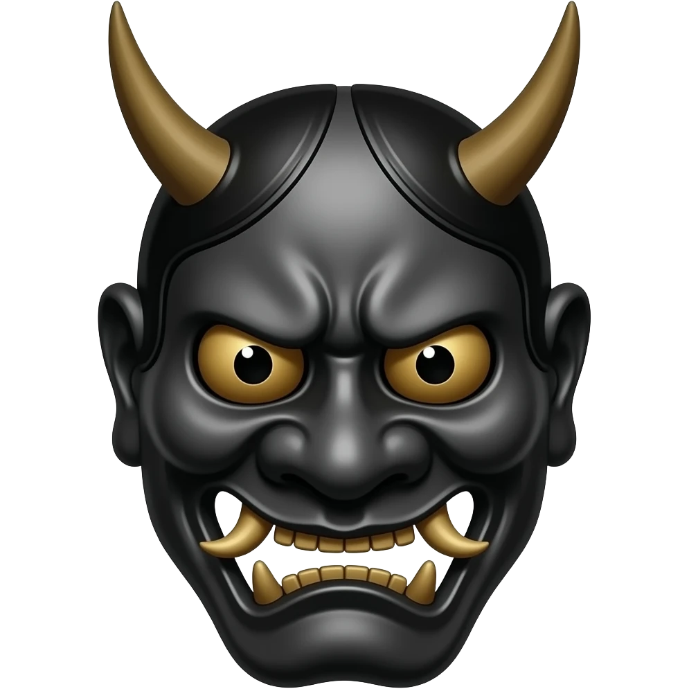 black edgy japanese oni mask emoji