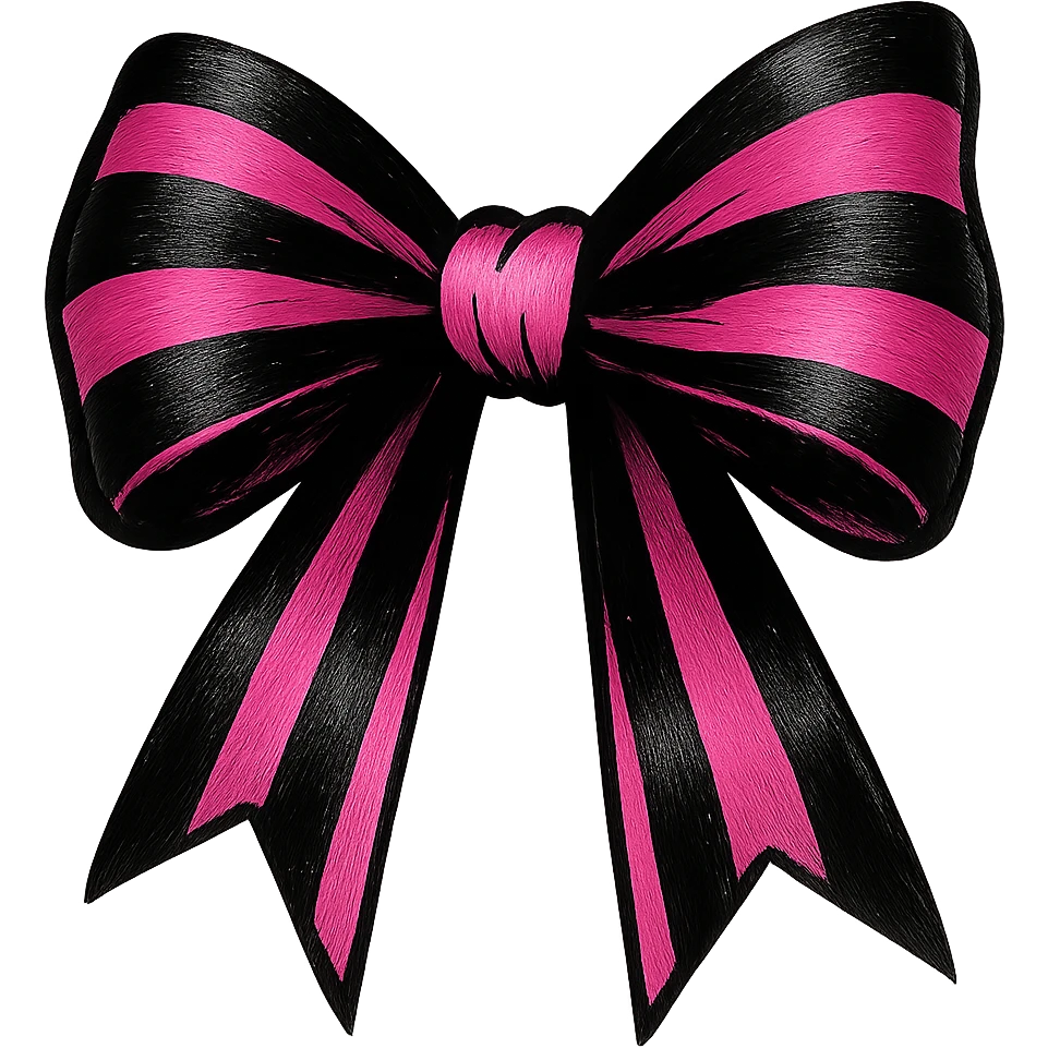 emo bow, black and pink, expressive and stylish, remove background emoji