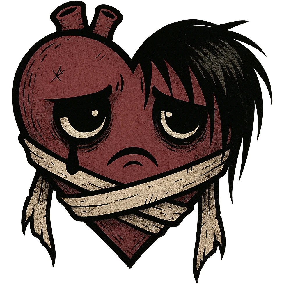 emo heart with bandages, no background emoji
