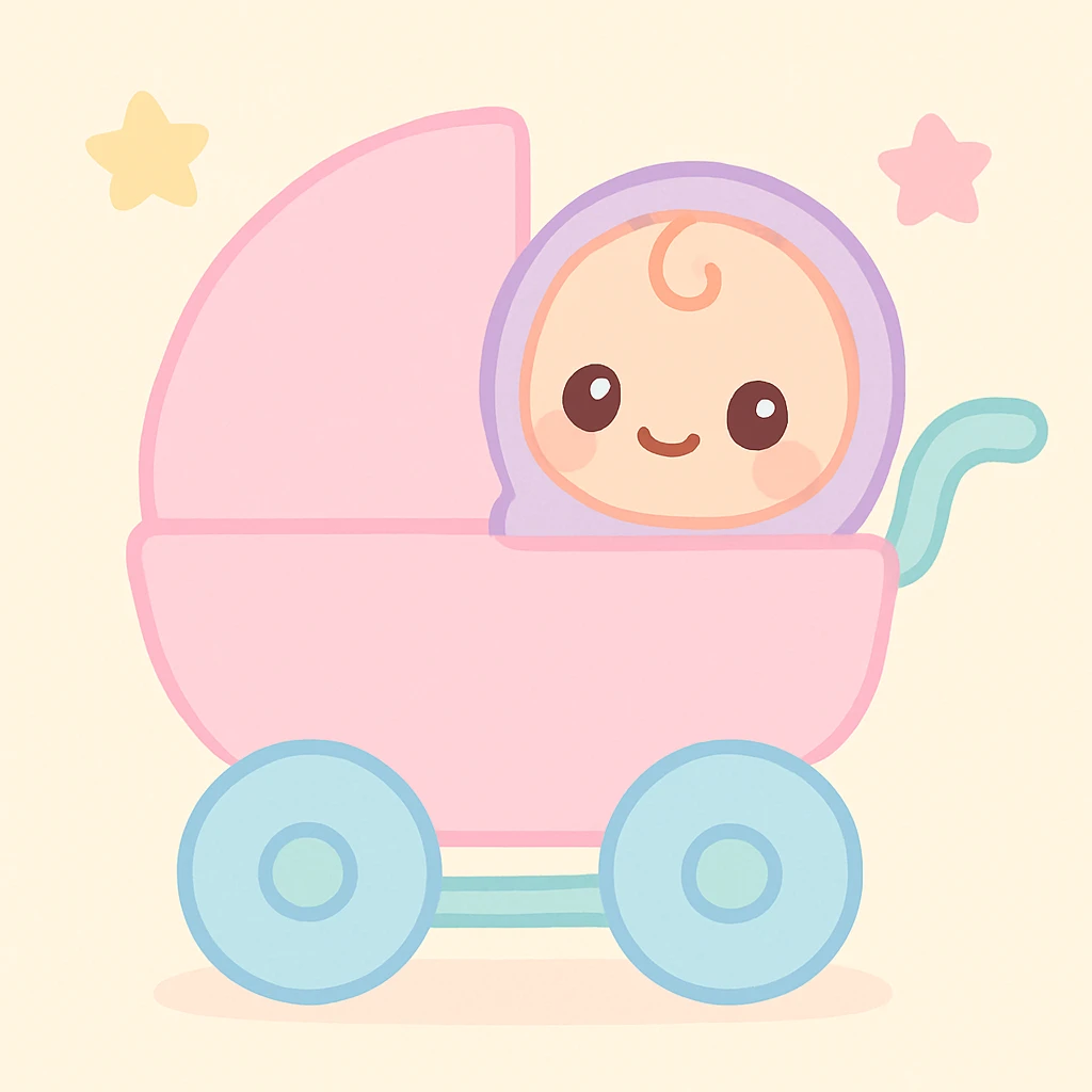 a troller with a baby, kawaii style emoji