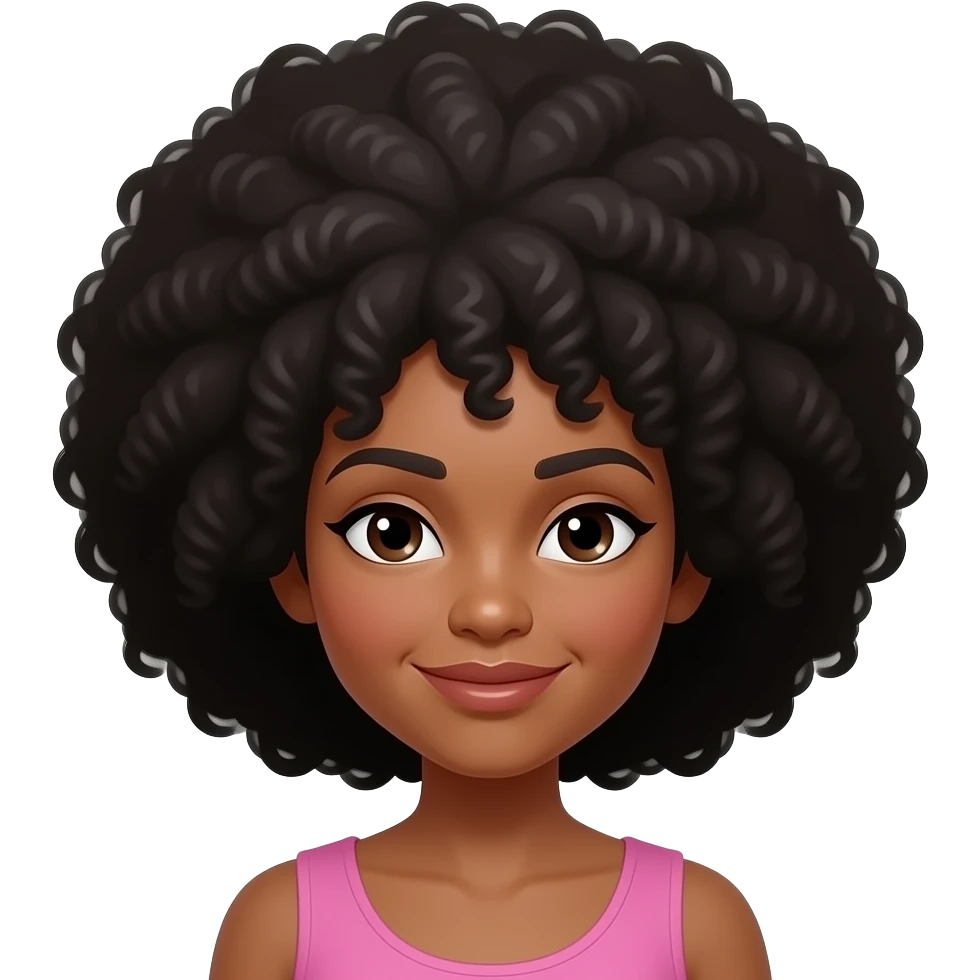 Woman massive afro emoji