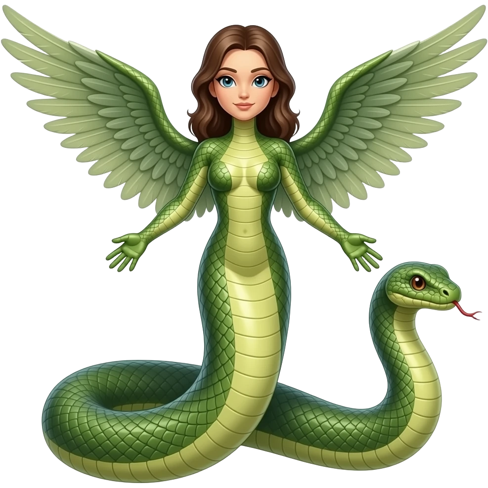 serpent with wings and arms and another head in her tail emoji