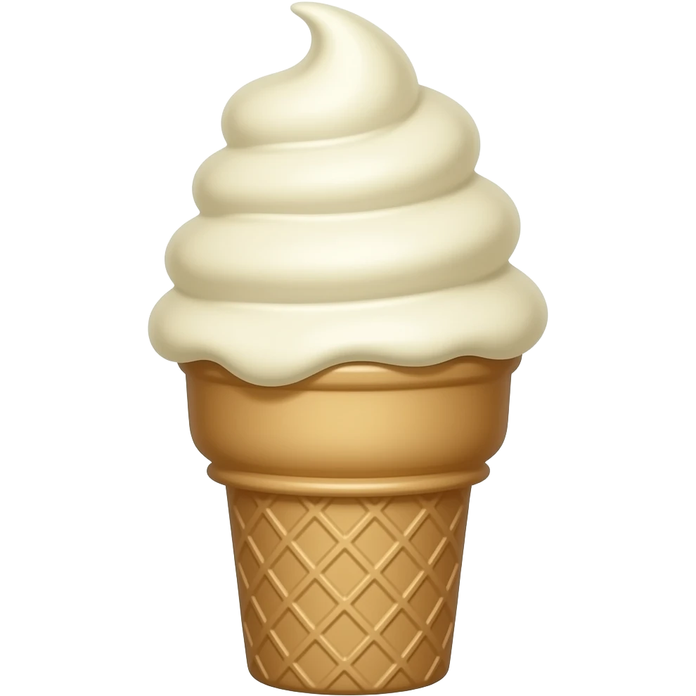 an icecream cone with two scoops  make them both vanilla and the same or r emoji