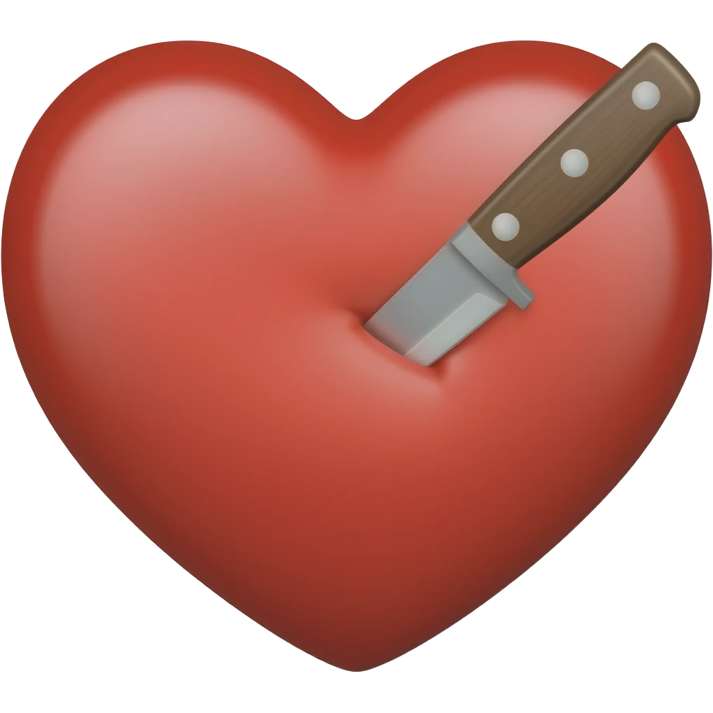 Heart with knife inserted in it emoji