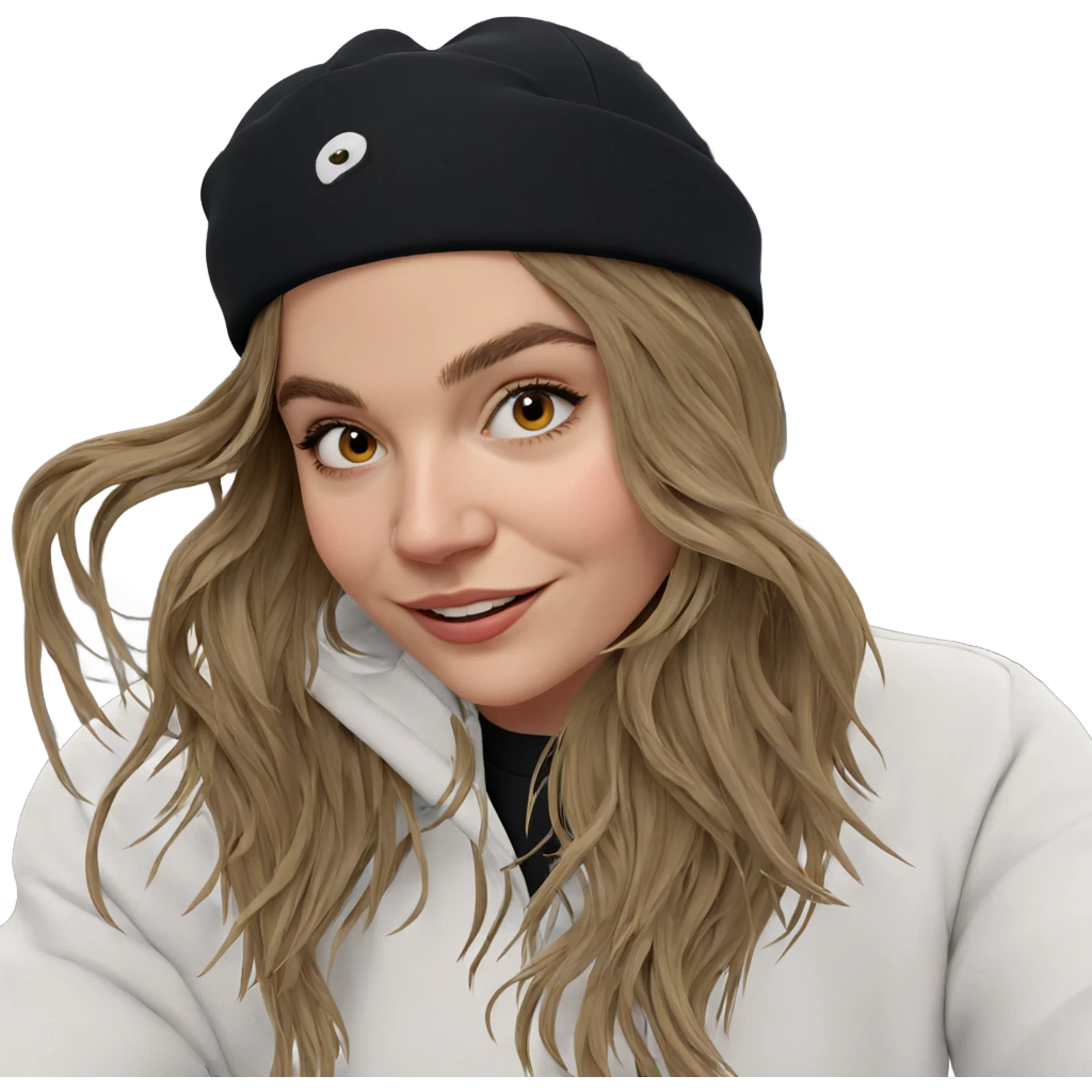 happy girl in outdoor hat emoji