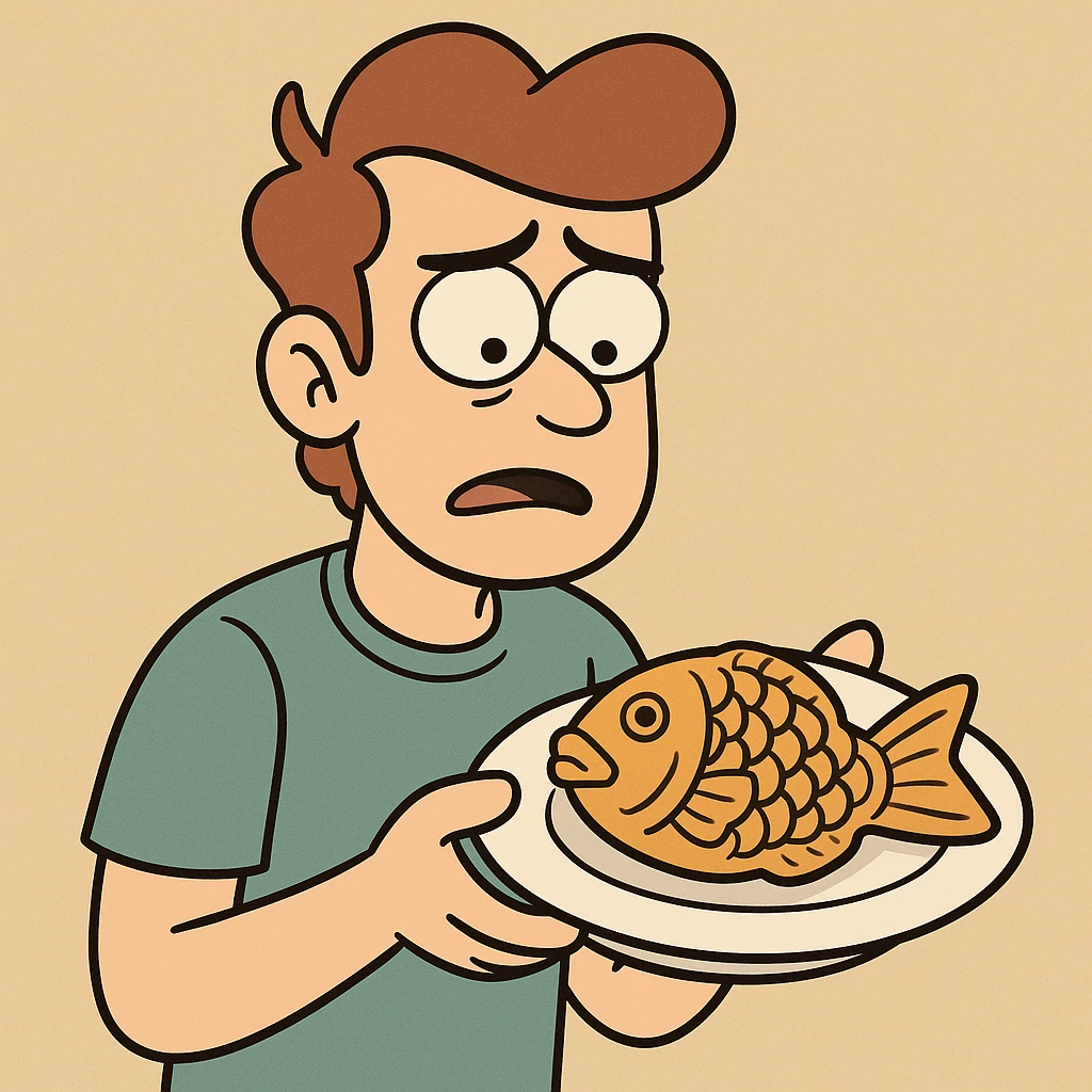 Taiyaki in his plate  emoji