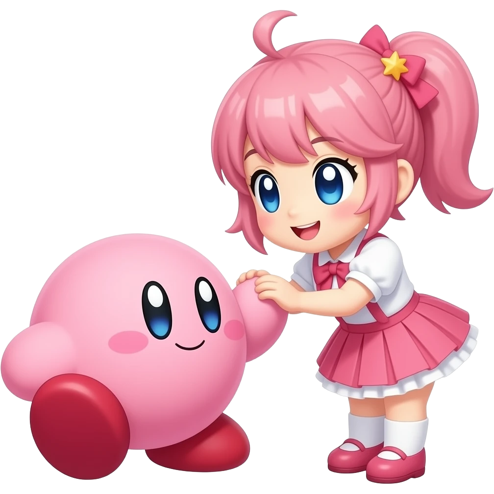 Kirby the to Sakura bow happy!! emoji