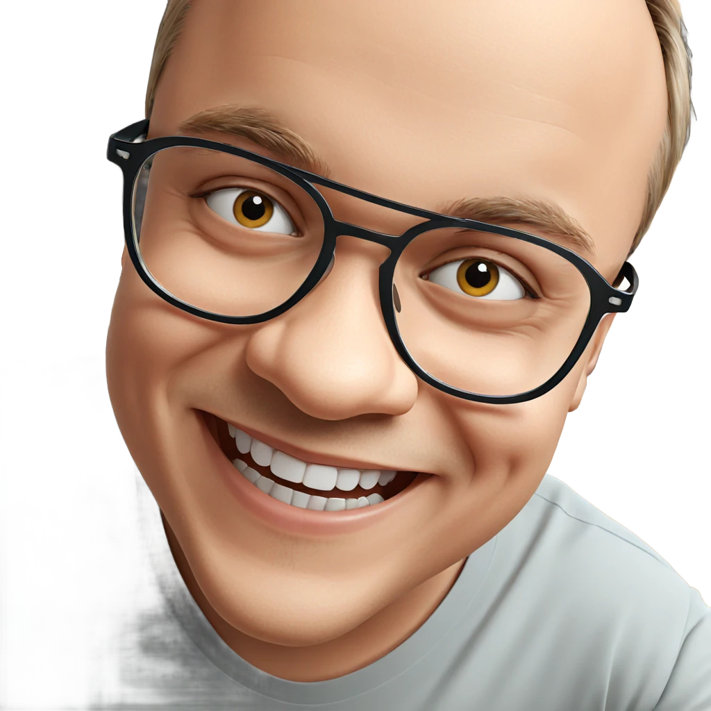 smiling boy with glasses portrait emoji