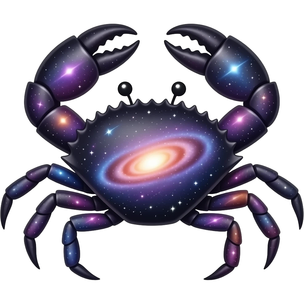 A crab with the whole galaxy inside emoji