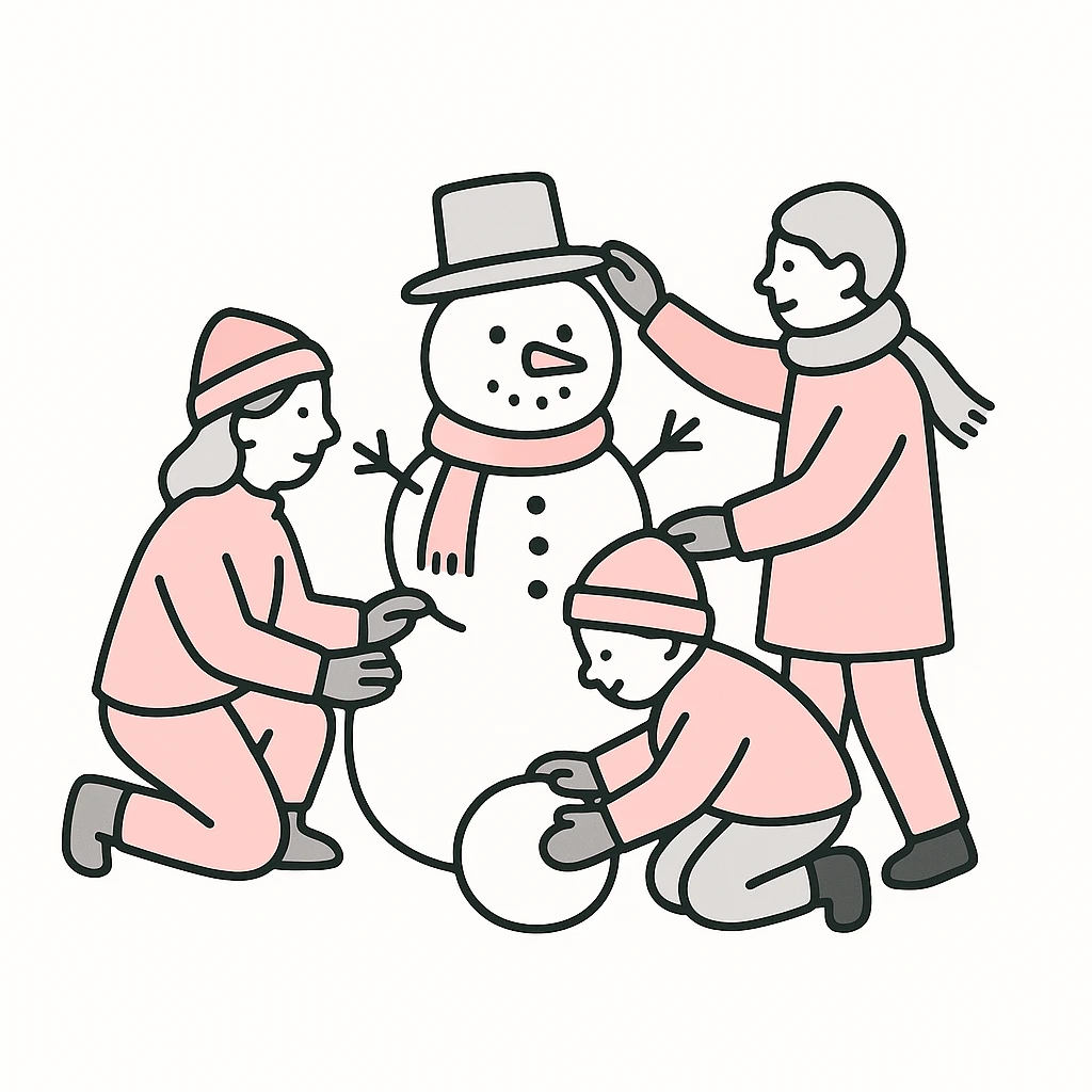 people making a snowman emoji