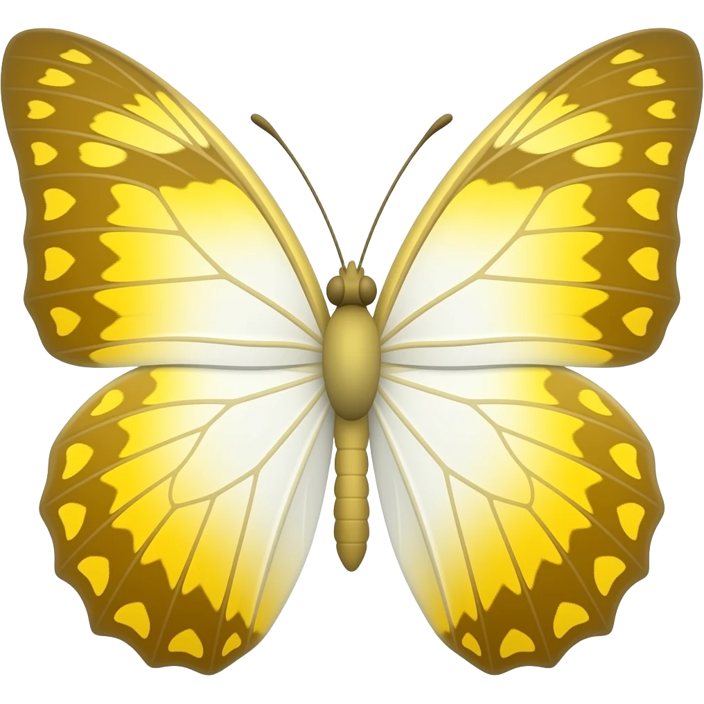 borboleta toda amarelo gema com branca emoji