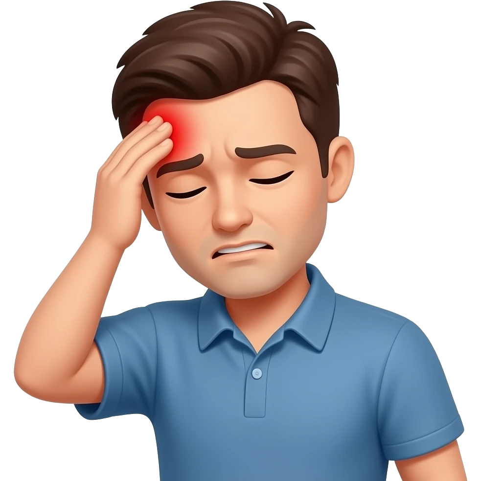 I've banged my head. emoji