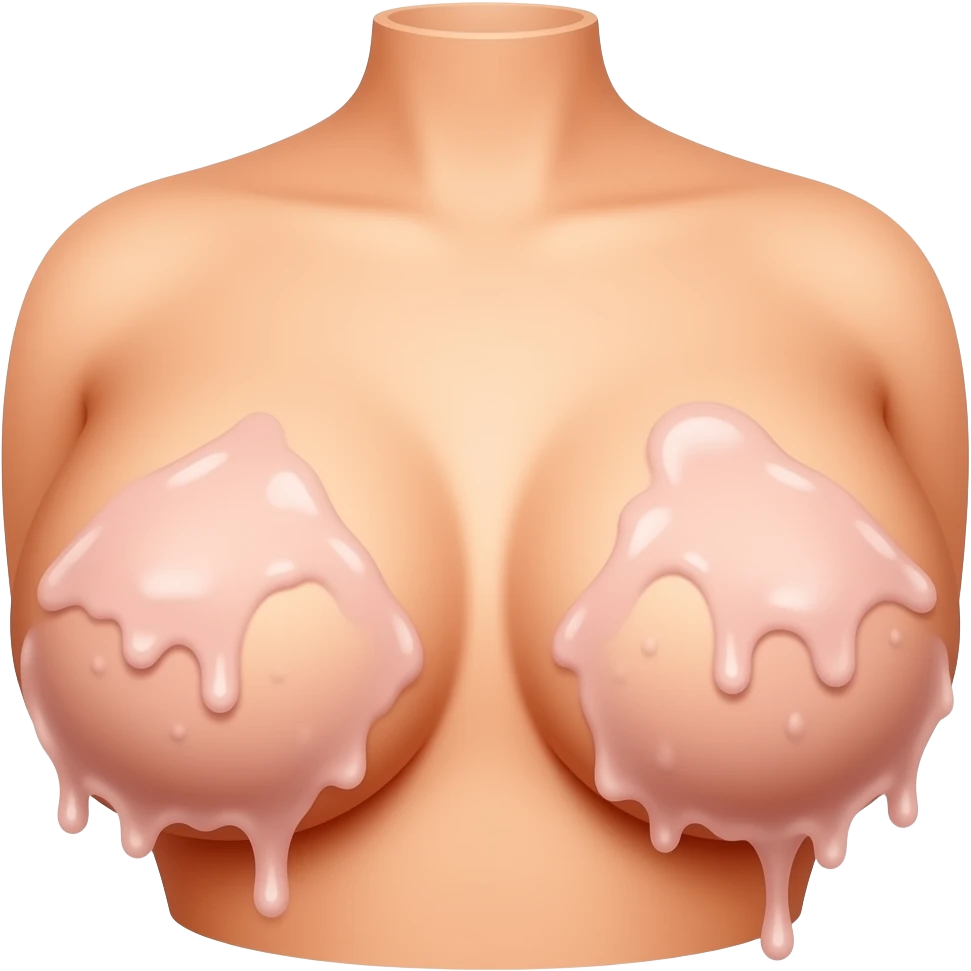 Female breast covered in cum emoji