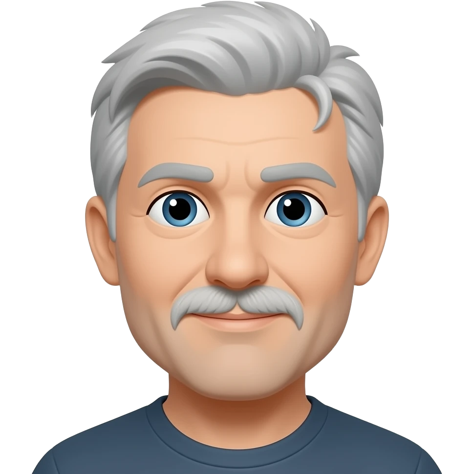 Gray hair man without beard emoji