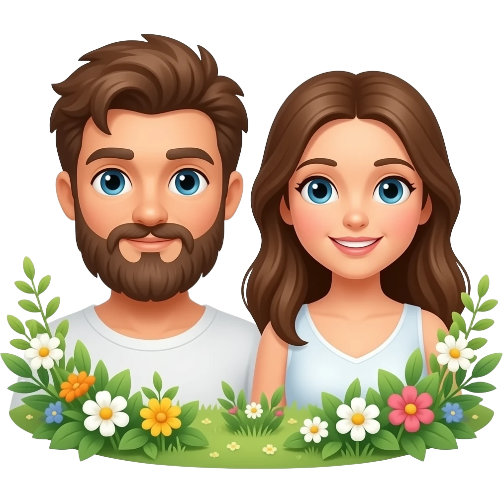 Adam and Eve in the garden of eden emoji