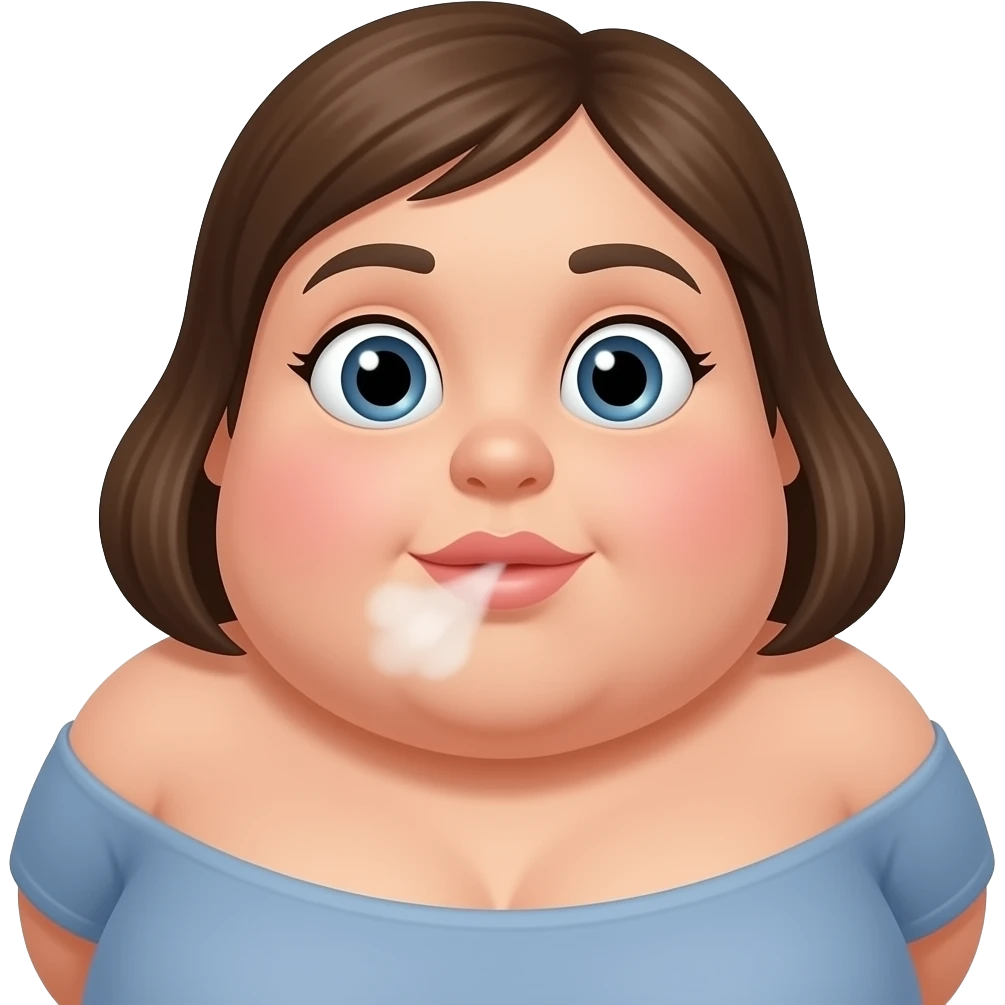 Fat woman fart whit belly emoji