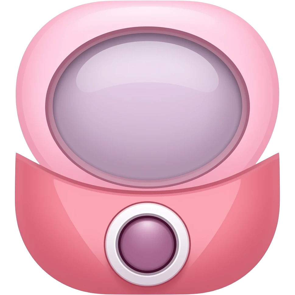 Pink oval thing with button emoji