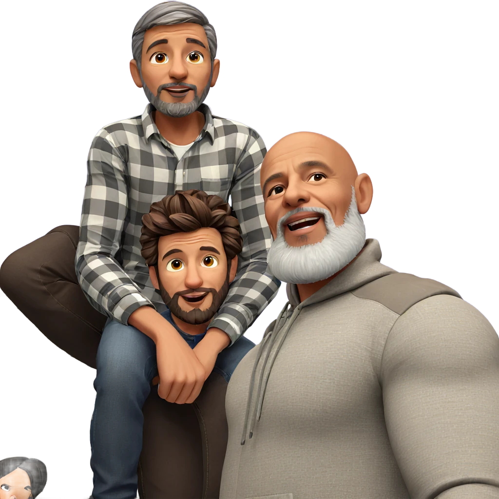 bald boys with beards emoji