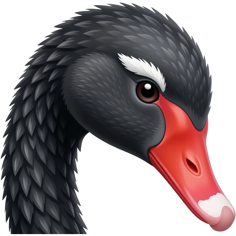 Creat emogy black swan with white eye liner and some fleather white emoji
