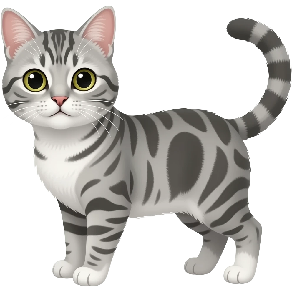 Grey and white tabby emoji