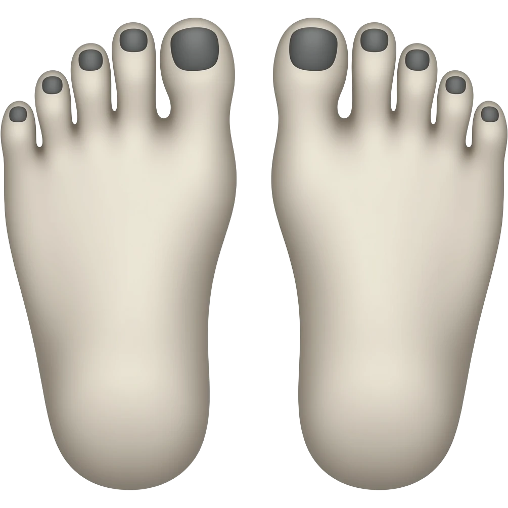 Gray feet with gray toenails emoji